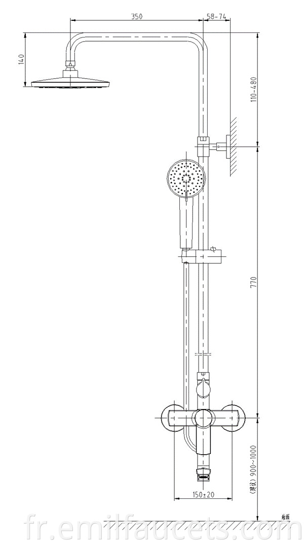 shower Head with Extension Arm faucet